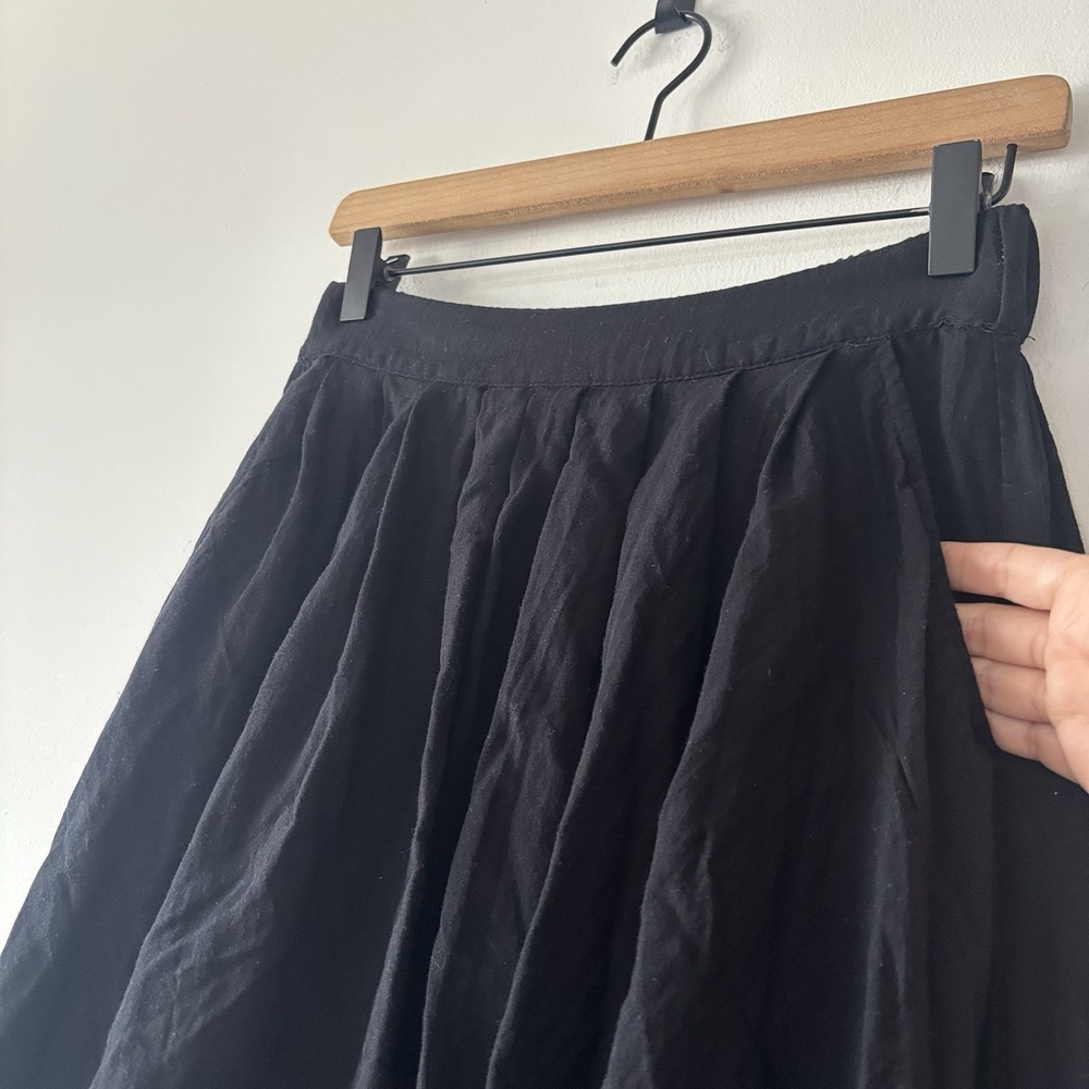 Mable Black Flowy Midi Skirt Cottagecore Women's M Peasant Capsule Boho Casual - Picture 5 of 9
